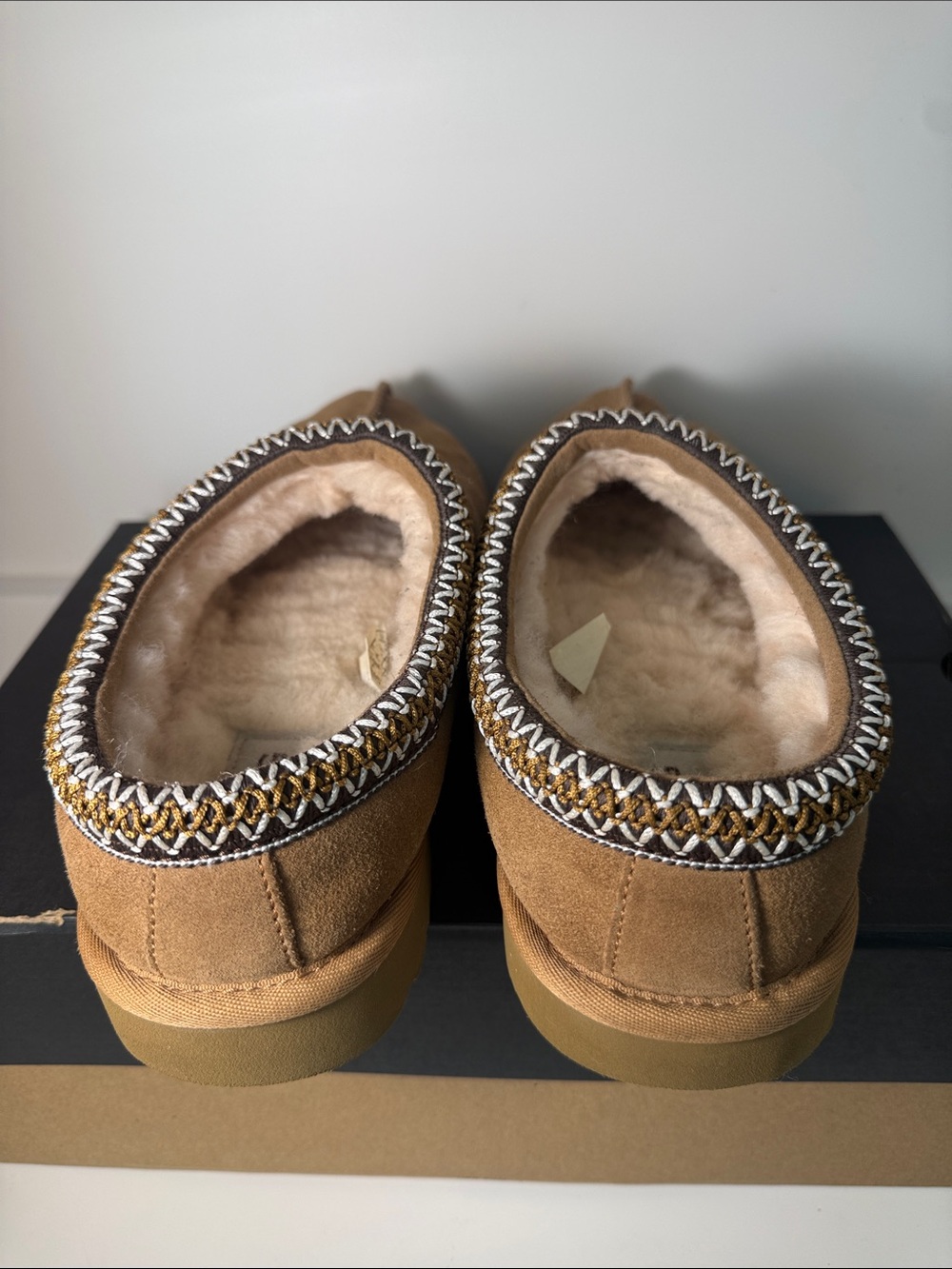 UGG Men's Chestnut Taxman Suede Shearling Lined Slip-Ons - Size 9 - Picture 4 of 10